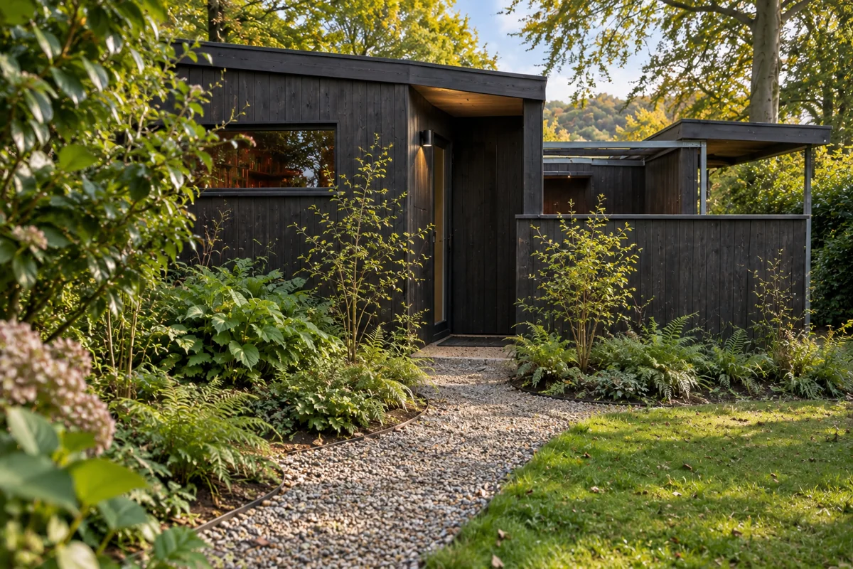 Garden cabin with a sheltered observation area